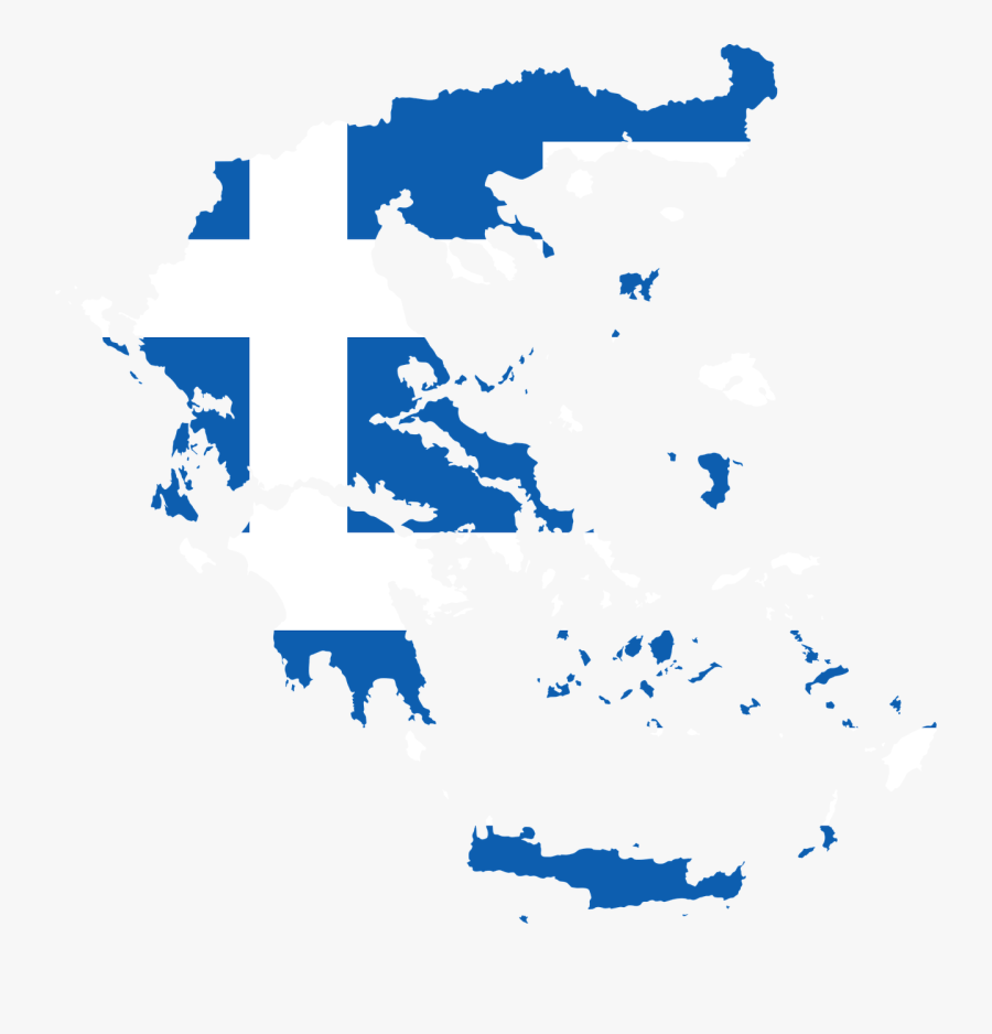 Greece Map Flag - Greece Map With Flag, Transparent Clipart