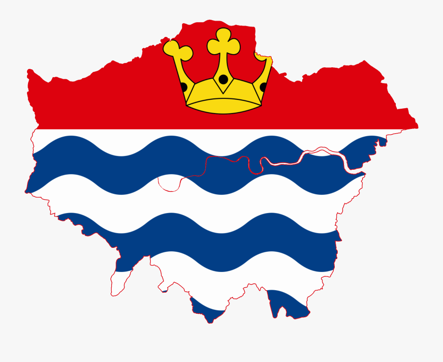 Flag Map Of Greater London - Worst Areas In London Map, Transparent Clipart