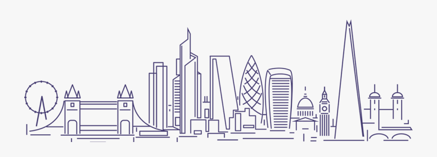 London Skyline Outline Png, Transparent Clipart