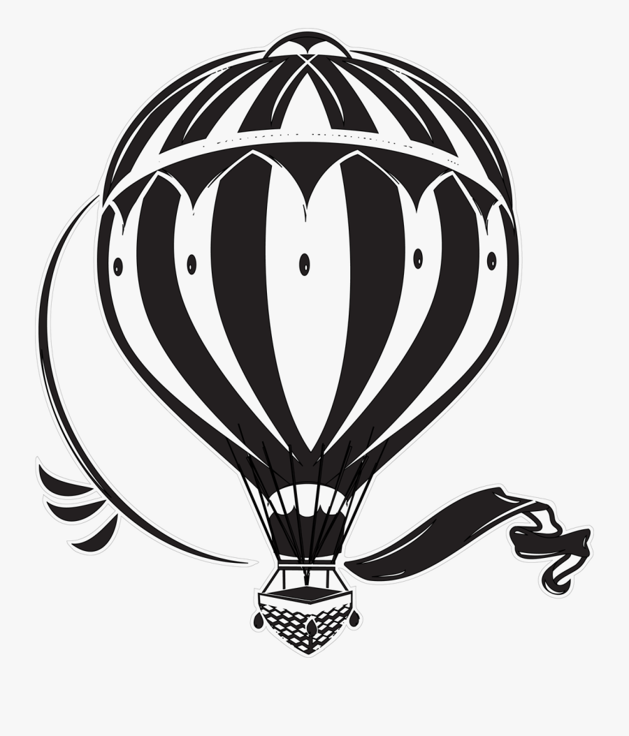 Hot Air Balloon - Montgolfière Vintage Illustration, Transparent Clipart