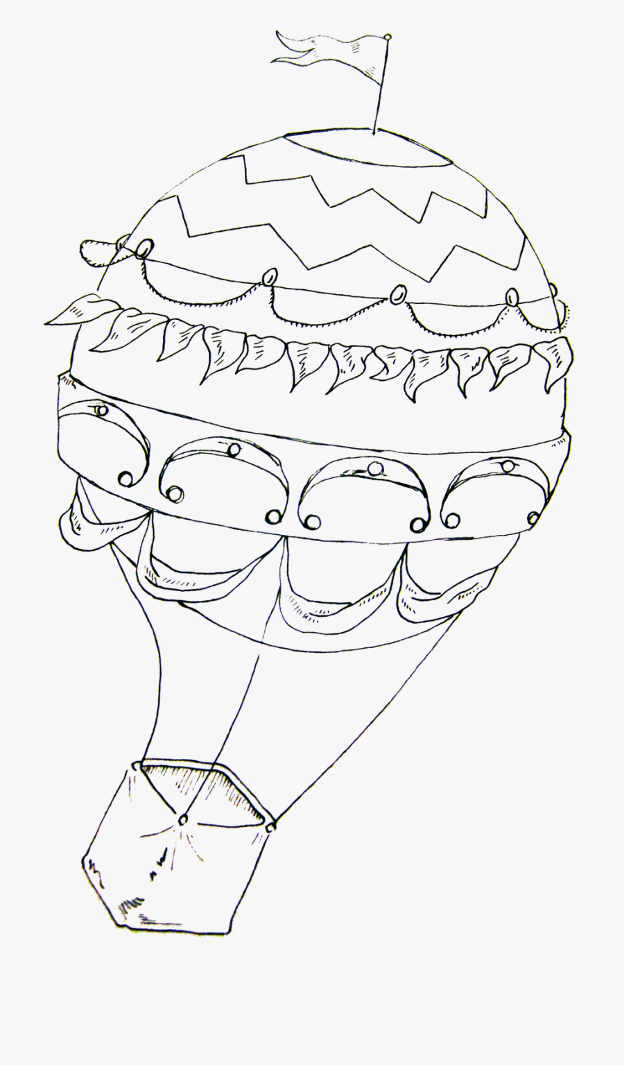 Hot Air Balloon Drawing Png, Transparent Clipart