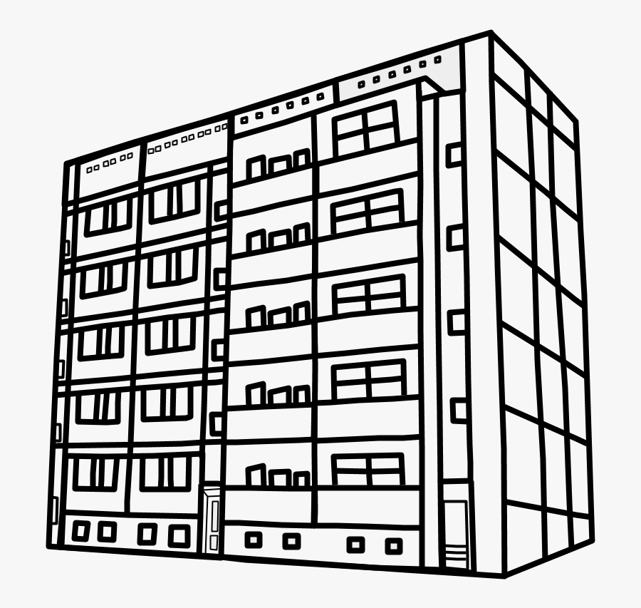 Apartment Buildings Clipartshare - Building Clip Art Black And White, Transparent Clipart