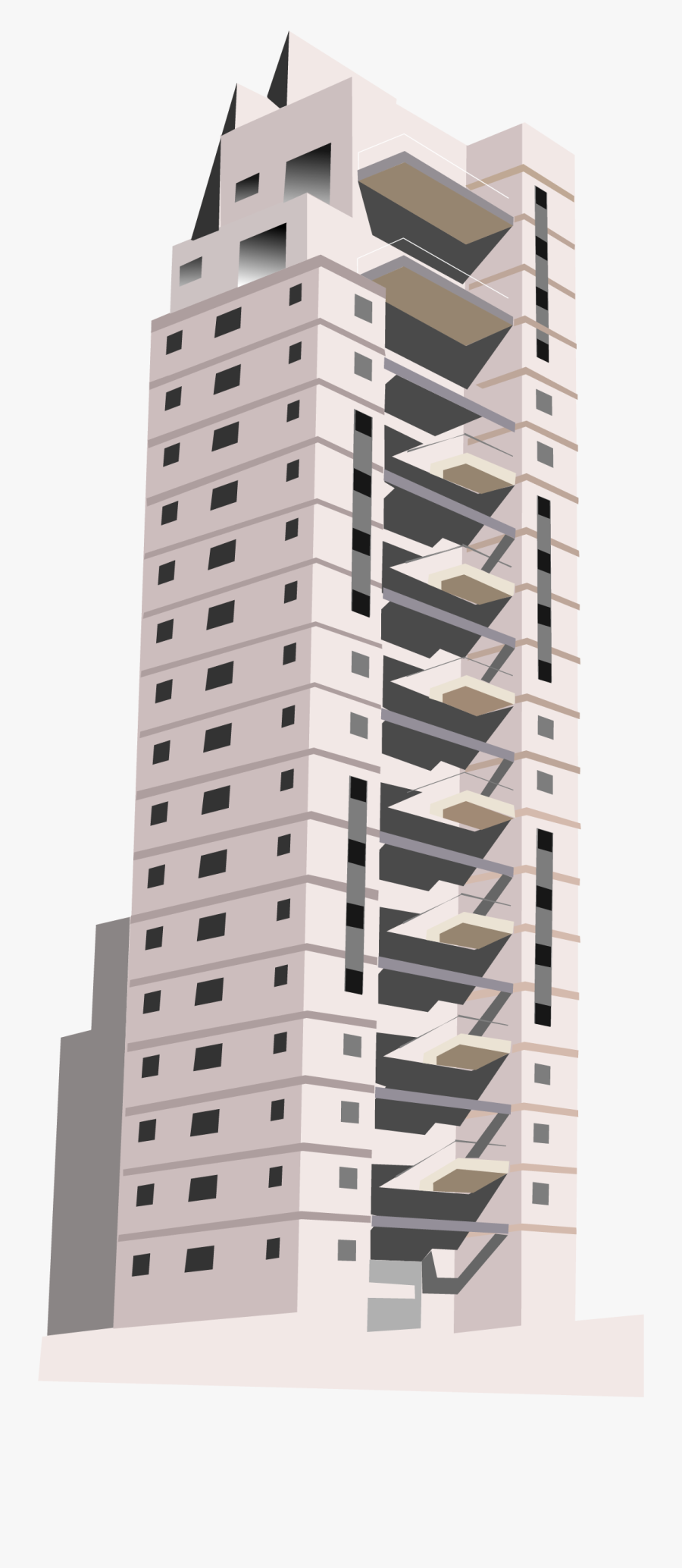 Tower Block, Transparent Clipart