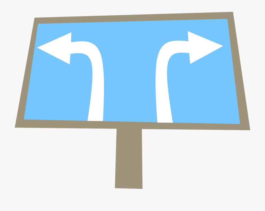 Street, Signs, Way, Guide, Board, Left, Right - Senal Izquierda Y Derecha, Transparent Clipart