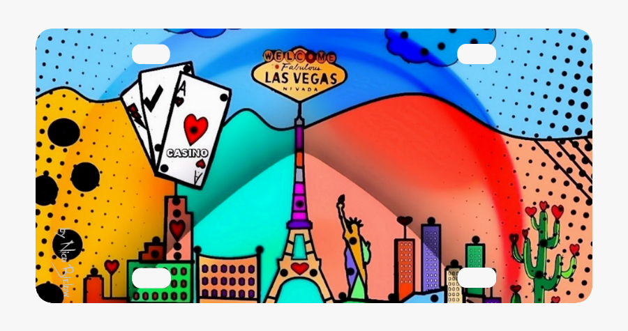 Vegas By Nico Bielow Classic License Plate - Illustration, Transparent Clipart