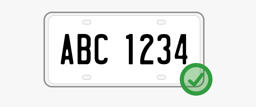 License Plate Font, Transparent Clipart