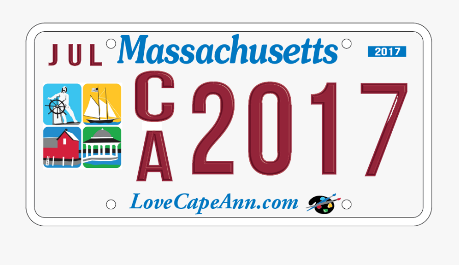 Cape Ann License Plate - Massachusetts License Plate, Transparent Clipart