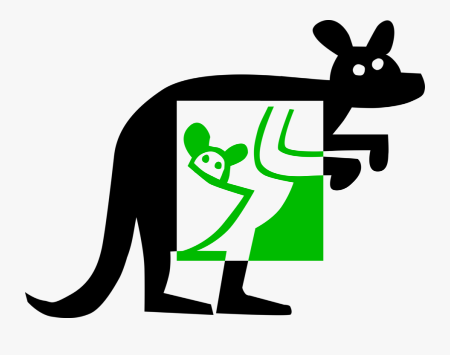 Vector Illustration Of Australian Marsupial Kangaroo - Illustration, Transparent Clipart