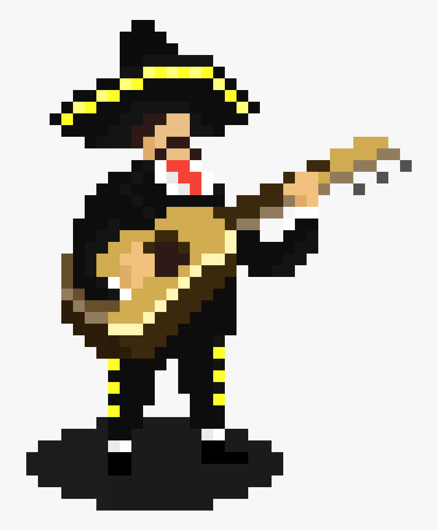 Mariachi Pixel Art, Transparent Clipart