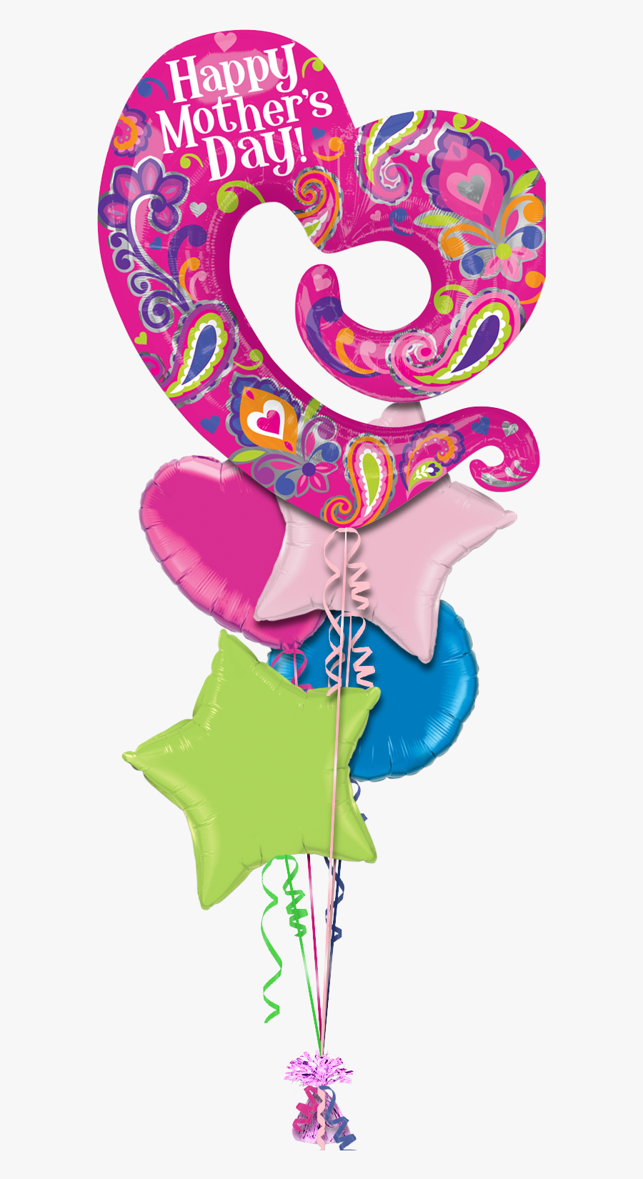 Mothers Day Swirly Heart Mothers Day Balloon - Illustration, Transparent Clipart