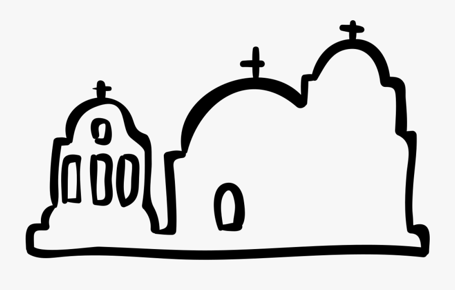 Clip Art Religious Antique Buildings Outline - Architecture, Transparent Clipart