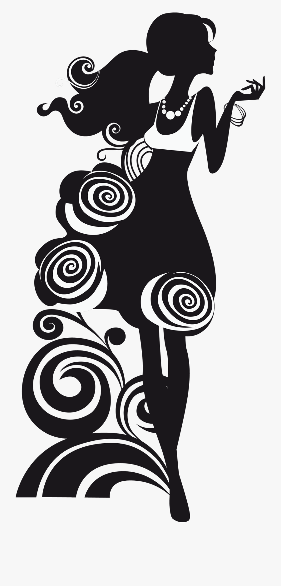 Silhouette Elegance Clip Art - Silhouette Of An Elegant Woman, Transparent Clipart