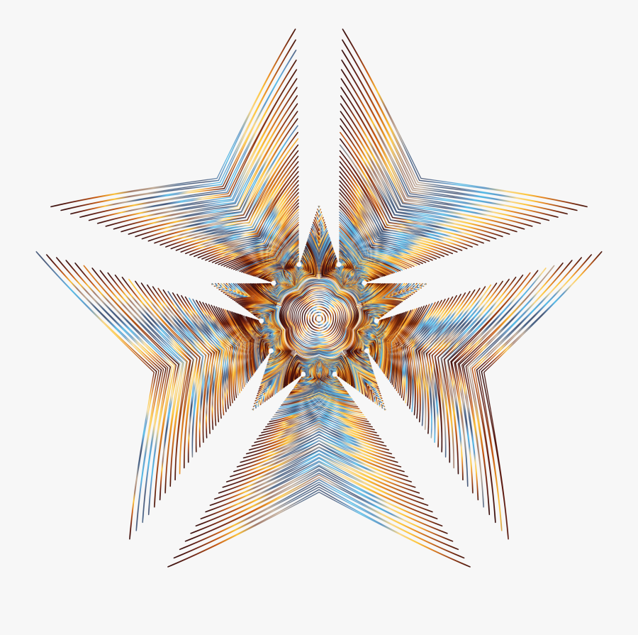 Prismatic Star Line Art No Background Clip Arts - Line Art, Transparent Clipart