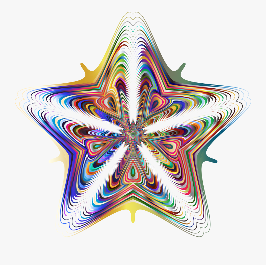 Prismatic Star Line Art 5 No Background Clip Arts - Fractal Art, Transparent Clipart