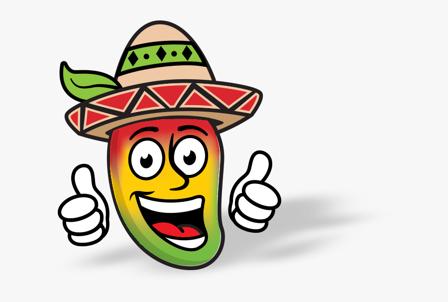 House Of Mango - Cartoon Mango With Sombrero, Transparent Clipart