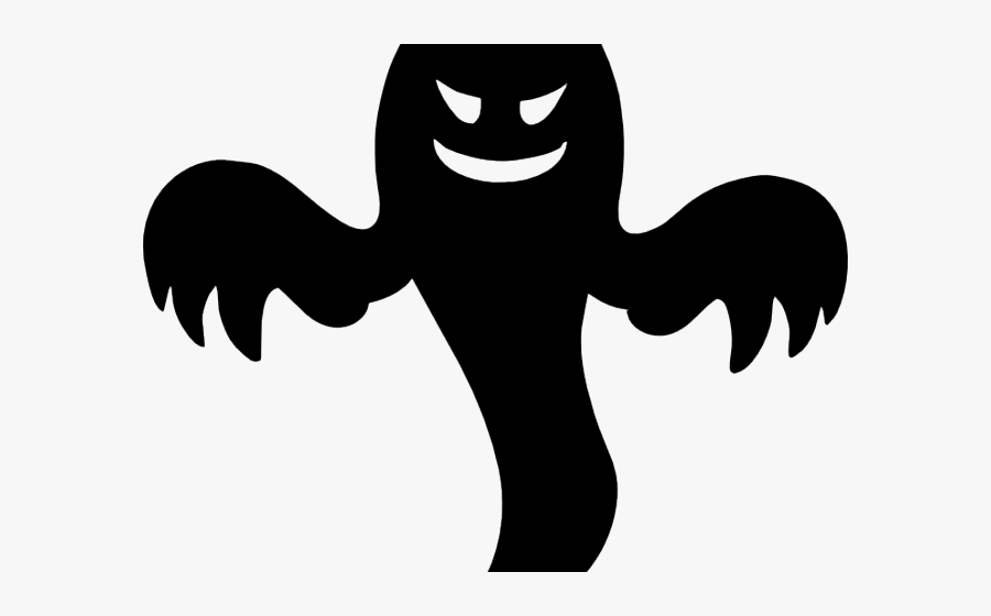 Transparent Ghost Clipart Free - Silhouette Halloween Clipart Black And White, Transparent Clipart