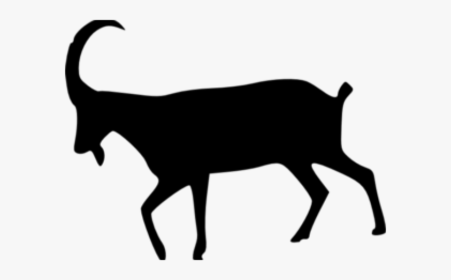 Goat Clipart Shadow - Black Goat Transparent Background, Transparent Clipart