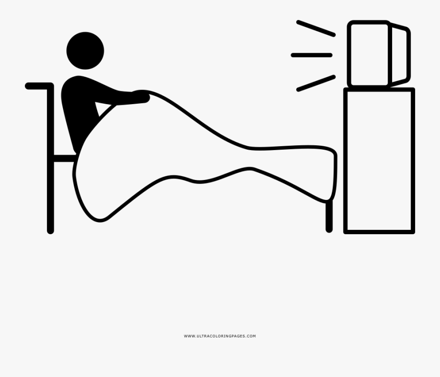 Watching Tv Coloring Page - Ver Television Dibujo, Transparent Clipart