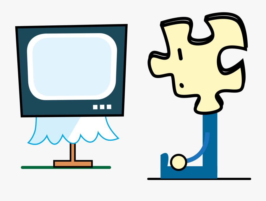 Puzzly Watching Tv - Creative Commons Image Computer, Transparent Clipart