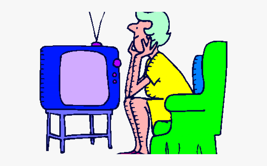 Tv Shows Clipart Tv Advertisement - Cartoon Woman Watching Tv, Transparent Clipart