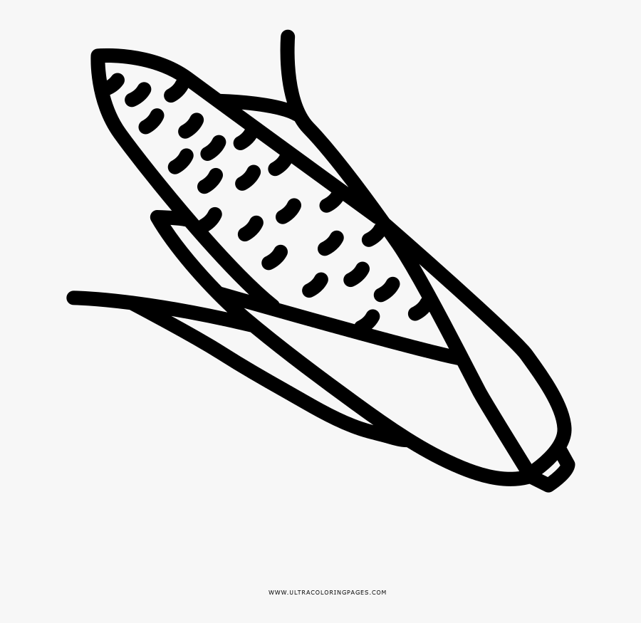 Corn Coloring Page - Illustration, Transparent Clipart