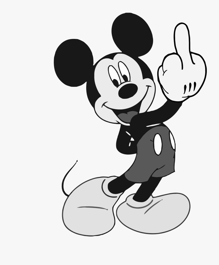 Fingers Drawing Mickey Mouse - Mickey Mouse Middle Finger, Transparent Clipart