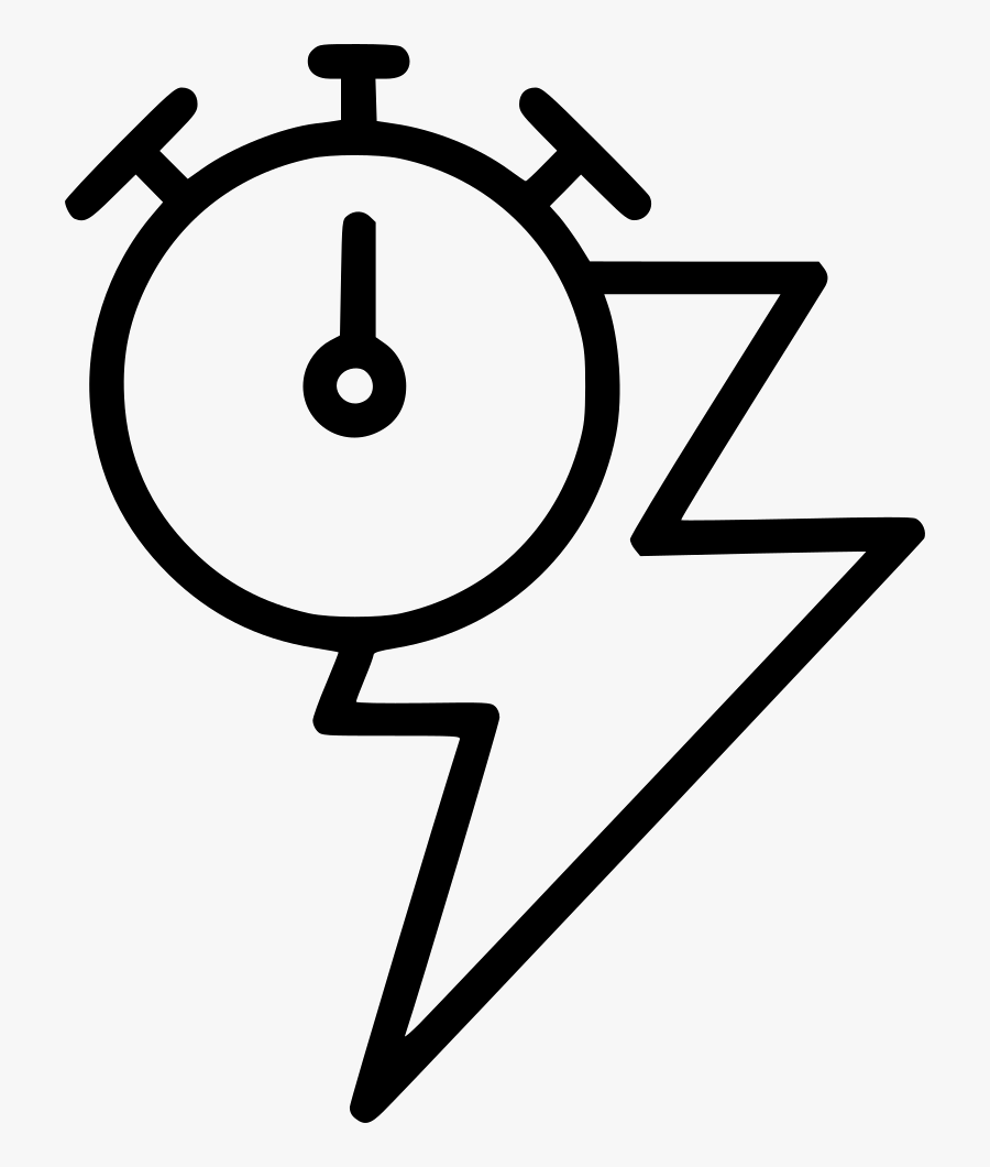 Speed Timer Lightening Bolt - Circle, Transparent Clipart
