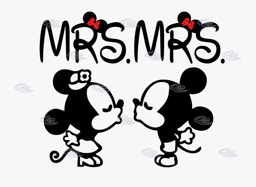 Kiss Mickey Minnie - Mickey And Minnie Mouse Drawing, Transparent Clipart