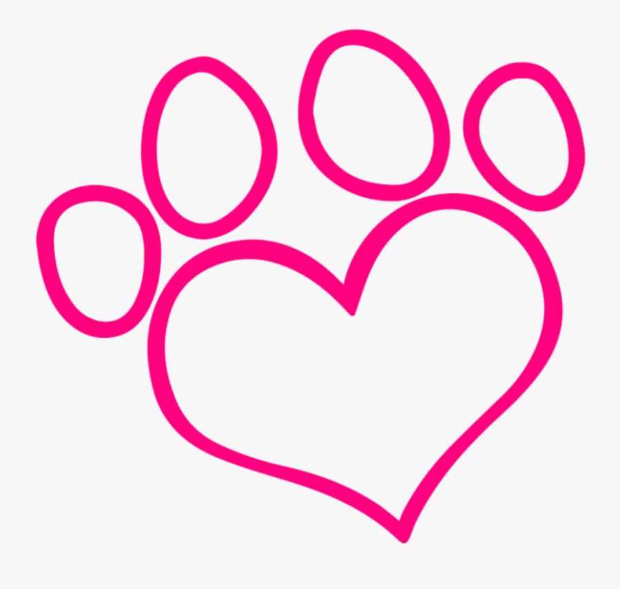 #mq #pink #paw #heart #footsteps - Heart Shaped Dog Paw, Transparent Clipart