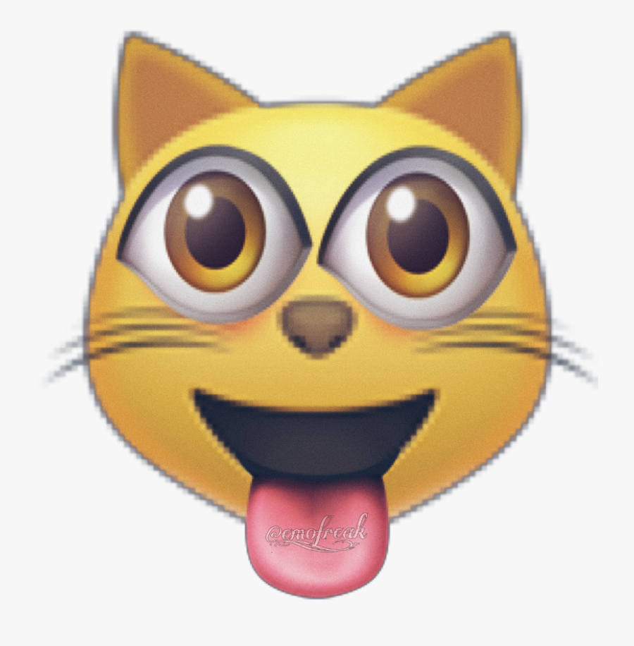 #crazy #emoji #weird #eyes #cat #cats #art #freetoedit - Emoji Chat Png, Transparent Clipart