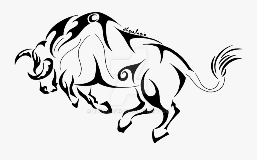 Tribal Transparent Bull - Illustration, Transparent Clipart