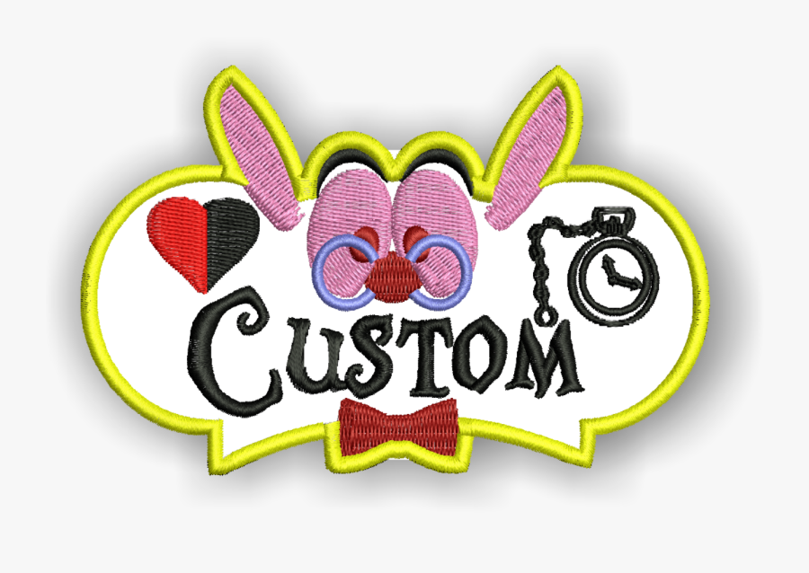 Image Of Custom White Rabbit Patch, Transparent Clipart