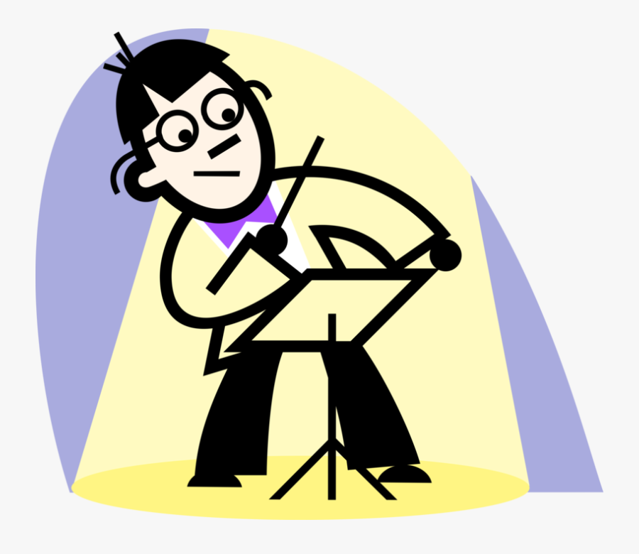 Vector Illustration Of Orchestra Maestro Conductor, Transparent Clipart