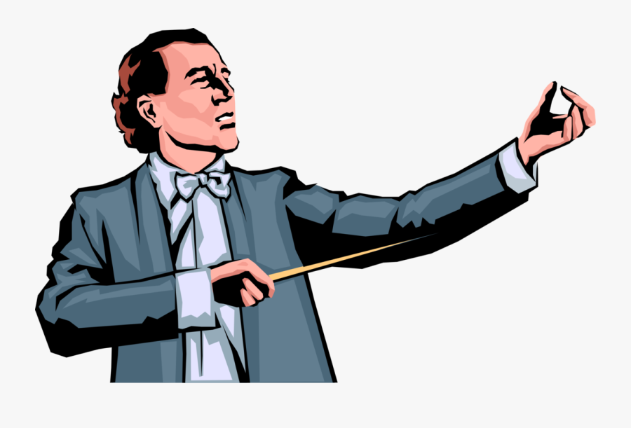 Vector Illustration Of Symphony Orchestra Conductor - Дирижер Пнг, Transparent Clipart