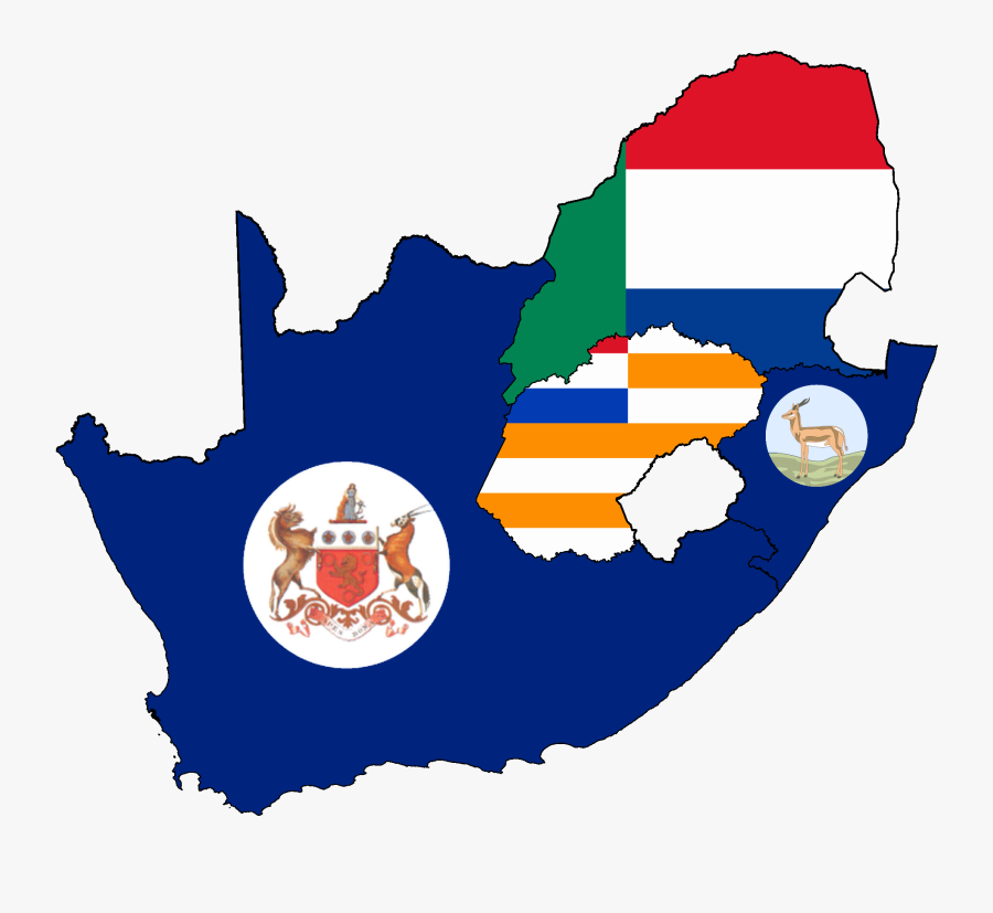 Flag Map Of South African Colonies - South Africa Map Icon, Transparent Clipart