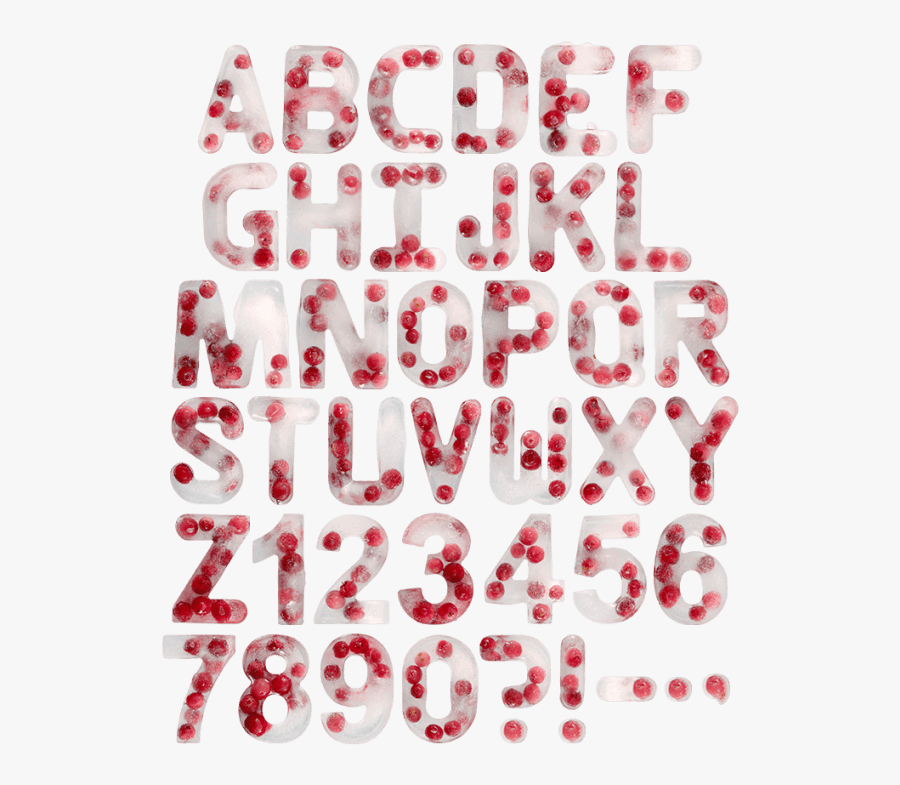 Ice Cranberry Fruit Font - Food Fonts, Transparent Clipart