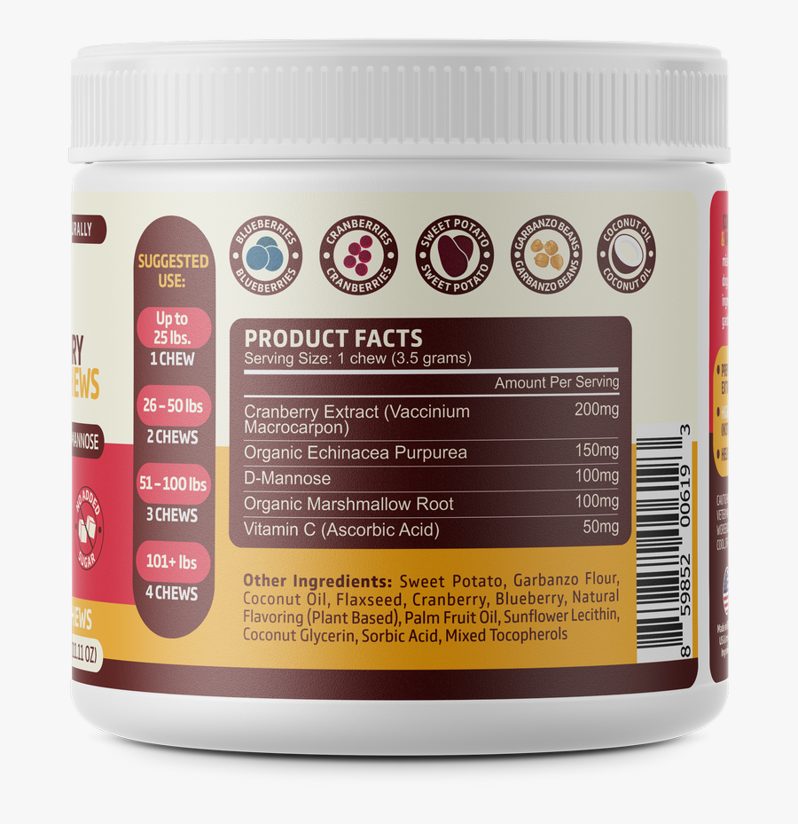 Cranberry Bladder & Uti Support Soft Chews For Dogs"
 - Health, Transparent Clipart