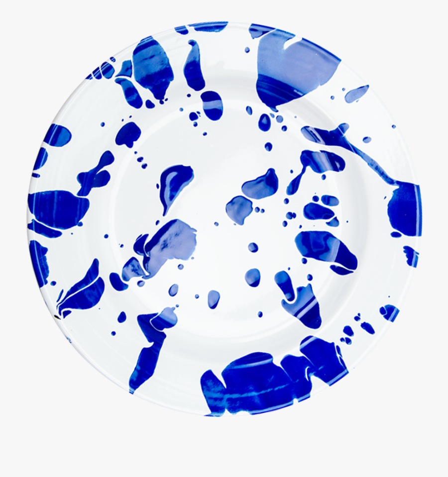 Blue & White Slip Enamelware Dinner Plate - Circle, Transparent Clipart