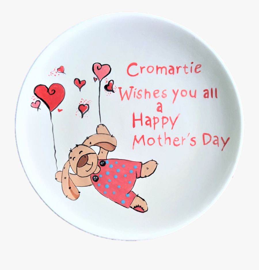 Coupe Dinner Plate With Mothers Day Design - Cartoon, Transparent Clipart