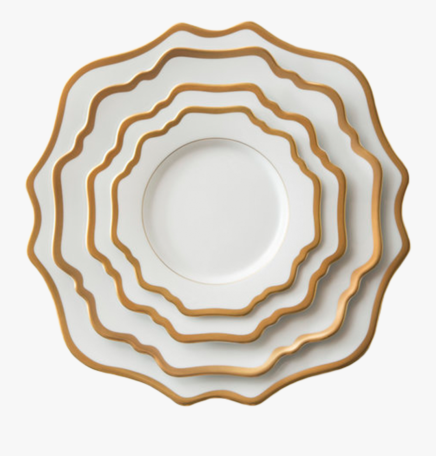 Platos Porcelana Postre Dorado, Transparent Clipart