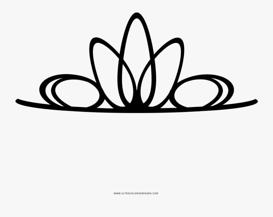 Tiara Coloring Page - Line Art, Transparent Clipart