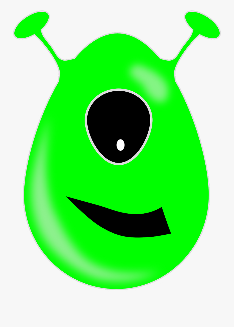 Alien, Egg, Ufo, Green - Green Alien One Eye, Transparent Clipart