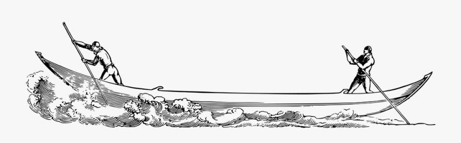 Row Boat Free On - Cartoon Black White Rib Boat, Transparent Clipart
