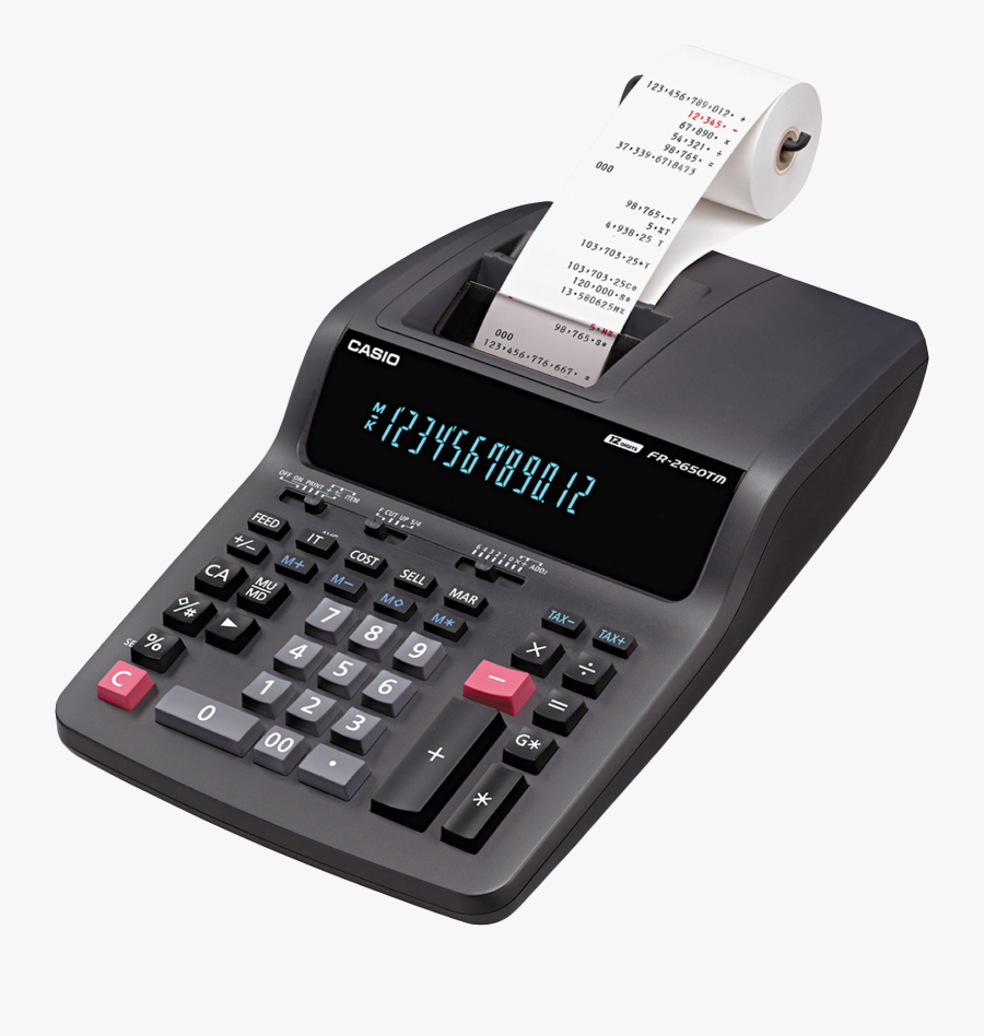 Casio Fr 2650tm 12 Digits Printing Calculator, Transparent Clipart