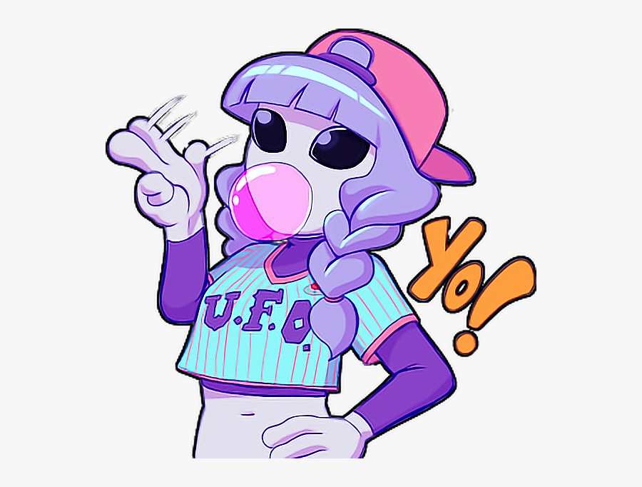 Alien Ufo Girl Fashion Baseball Yo Sports Tumblr Aesthe - Cartoon, Transparent Clipart