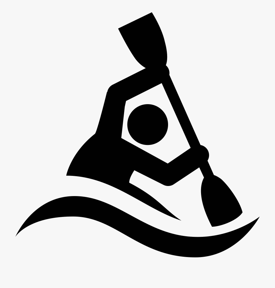 Icona Canoe Download Gratuito - Black And White Clipart Of Kayaker, Transparent Clipart