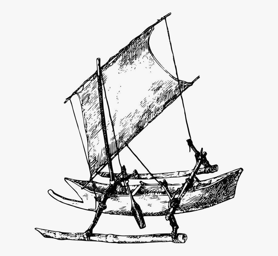 Caravel,monochrome Photography,baltimore Clipper - Indonesian Fishing Boat Drawing, Transparent Clipart