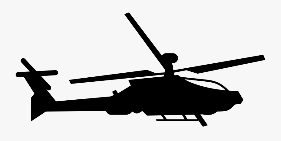 Clip Art Apache Helicopter Clipart - Military Helicopter Silhouette, Transparent Clipart
