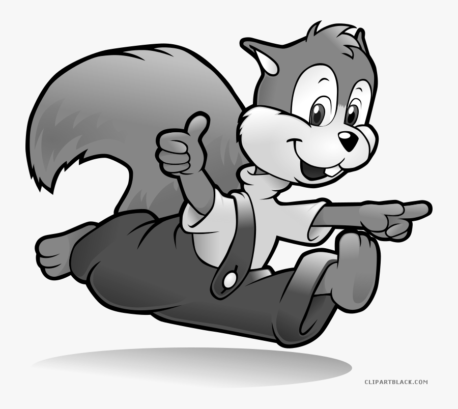Grayscale Squirrel Animal Free Black White Clipart - Animals Runner Clipart, Transparent Clipart