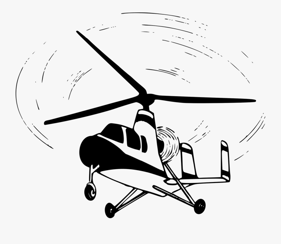 Art,monochrome Photography,helicopter Rotor - Gyro Plane Clipart, Transparent Clipart